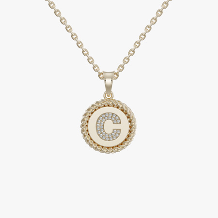 Alphabet C Diamond Pendant